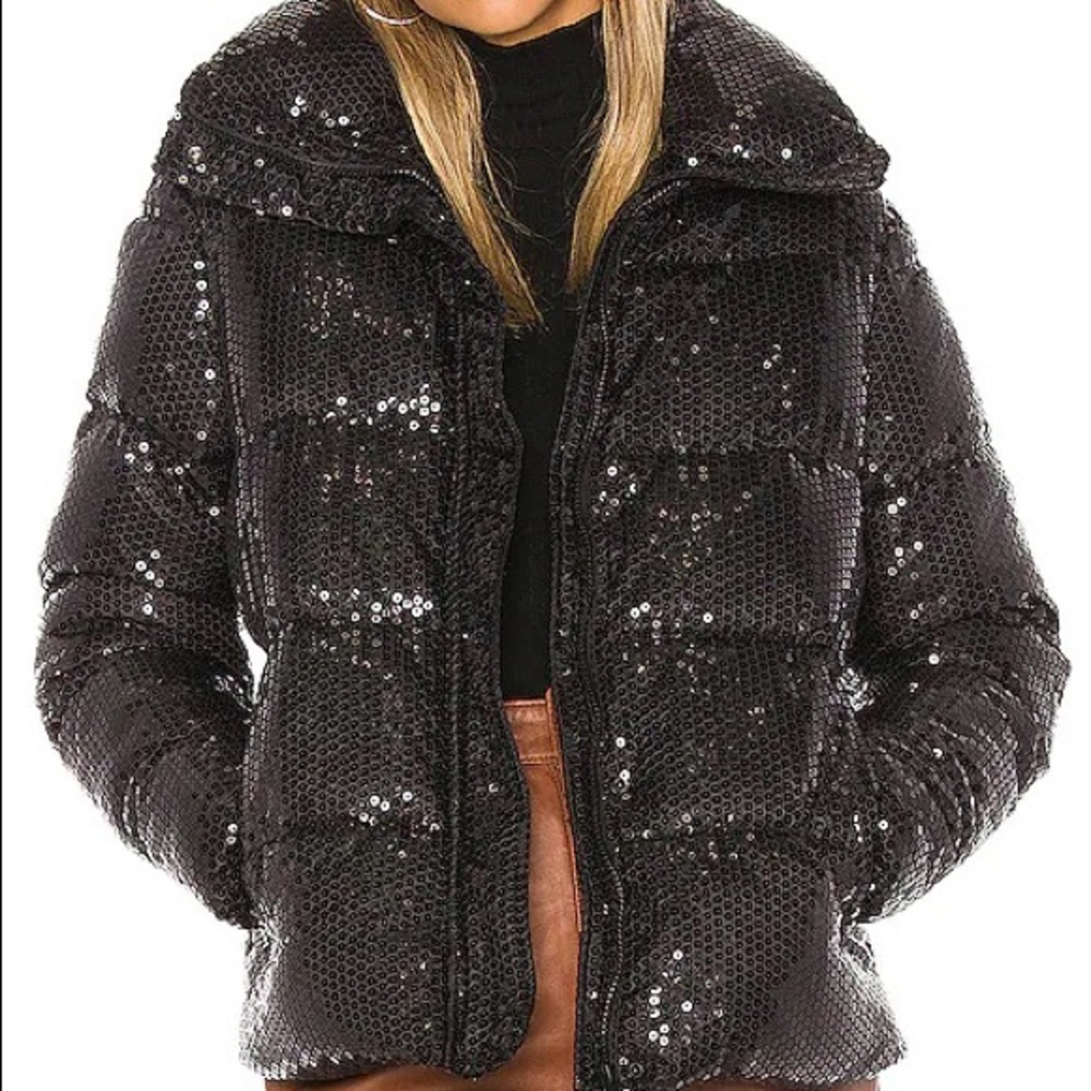Black Sequin Puffer